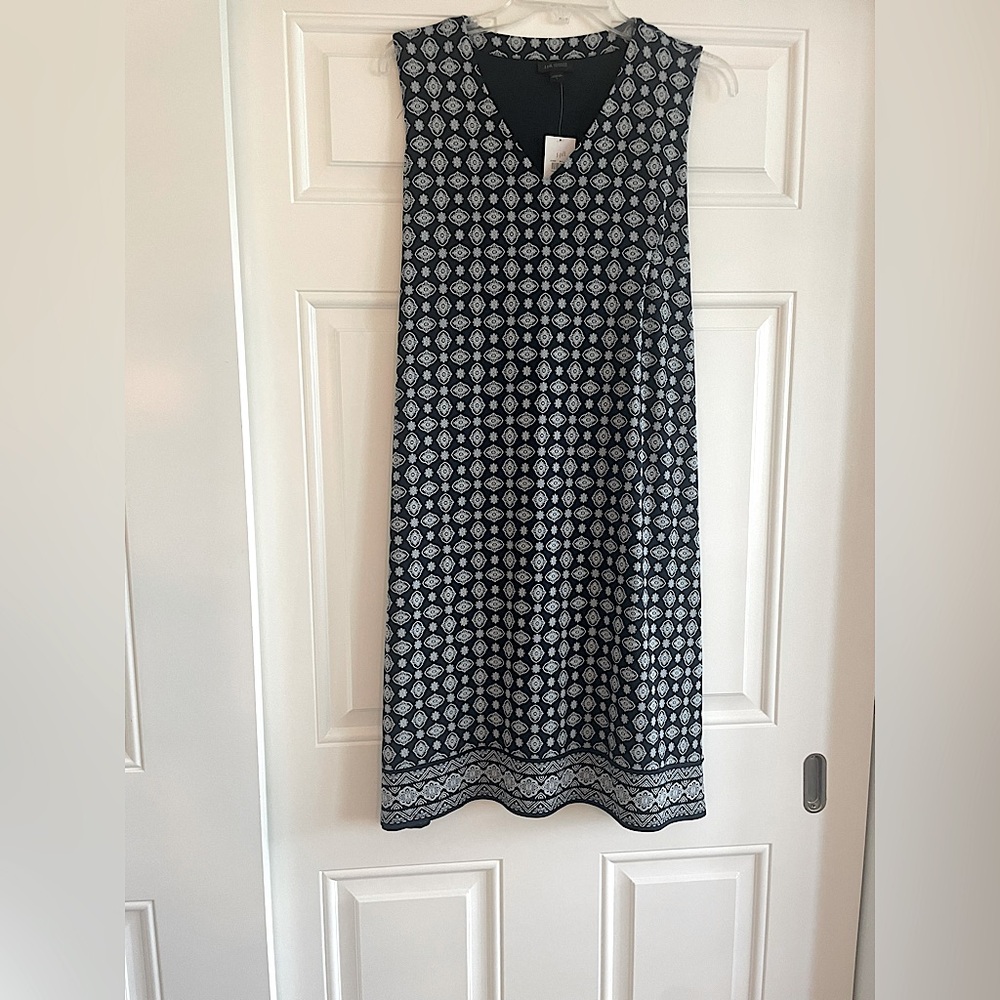 New JJill Blue and White Wearever dress